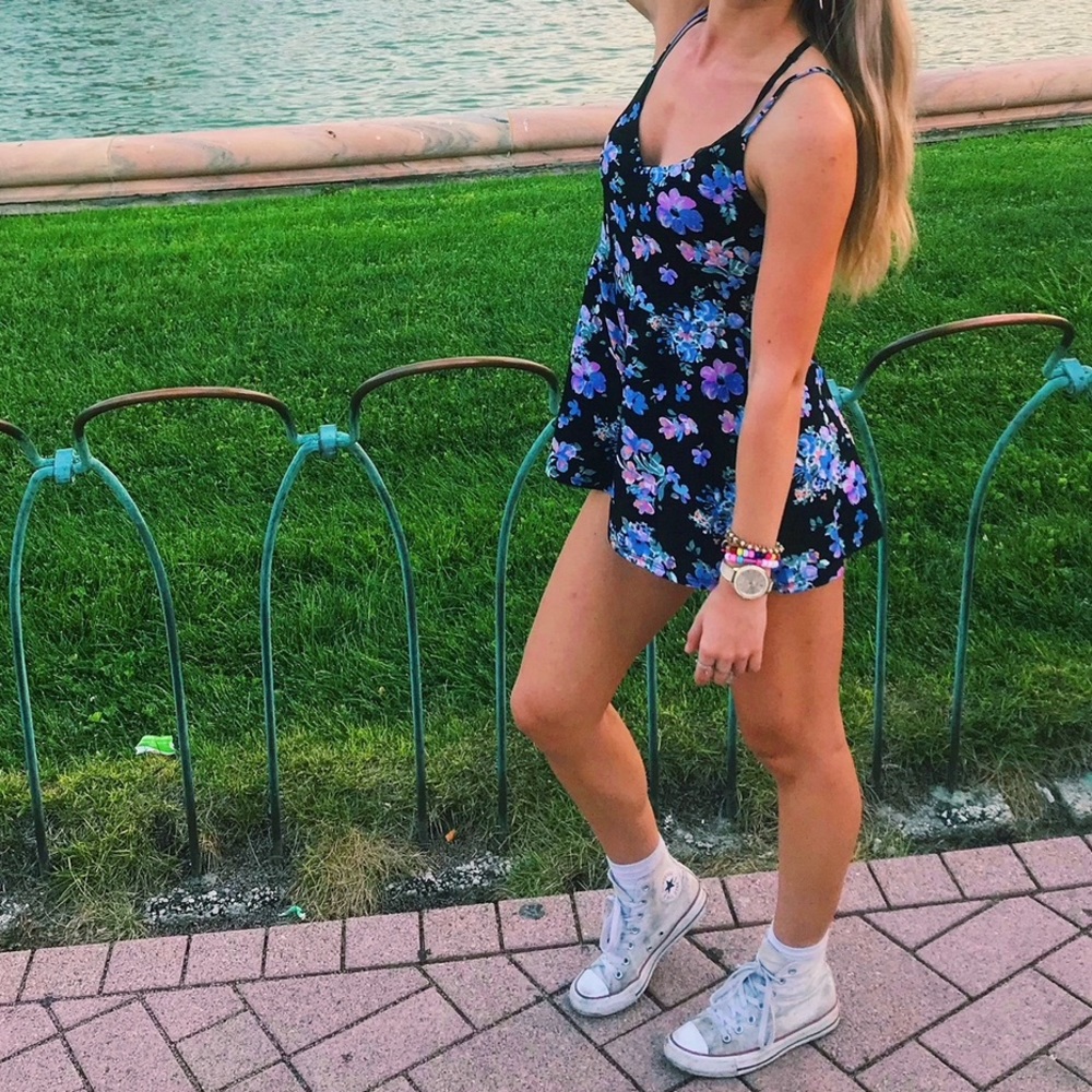 Forever21 Neon Flower Romper